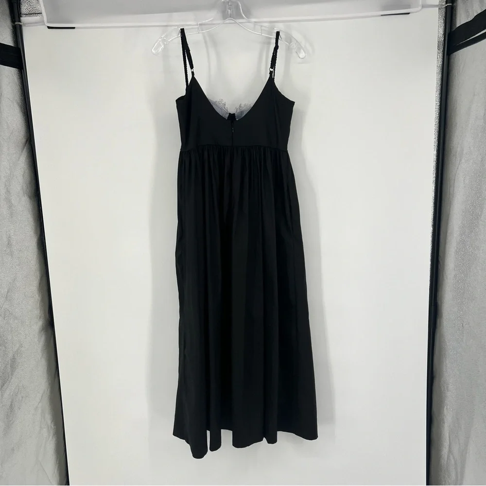For Love & Lemons Doris Black Sweetheart Neckline Lace Formal Midi Dress Medium - Picture 10 of 15